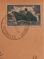 Paquebot PASTEUR Sans Surchargé Sur Env. Avec Date Versailles  Du 11/1941 - Gebruikt