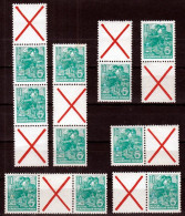 DDR - East Germany 1959 ⁕ Five-year Plan / Fünfjahrplan Mi.704 A Perf. 13:12½ ⁕ 10v MNH With Pendant X Variants - Nuevos