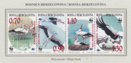 BOSNIA HERZEGOVINA1998 WWF White Stork Mi 132-35 MNH(**) Fauna 584 - Storks & Long-legged Wading Birds