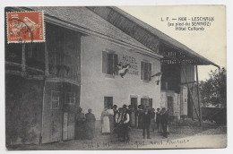 LESCHAUX HAUTE SAVOIE AU PIED SEMNOZ HOTEL COLLOMB LF 1908 RARE - Autres & Non Classés