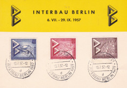 Berlin FDC 1957 Mi-Nr.160 /162 Internationale Bau-Ausstellung Interbau Berlin Card - 1948-1970