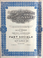 Société Auxiliaire De Transports Et De Finance  (S.A.T.E.F.) Bruxelles - 1929 - Non-émis - Autres & Non Classés