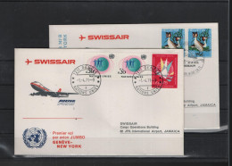 Schweiz Luftpost FFC Swissair 1.4.1971 Genf - New York VV - Eerste Vluchten