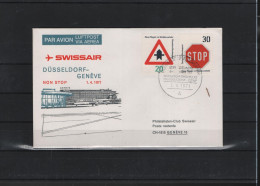 Schweiz Luftpost FFC Swissair 1.4.1971 Düsseldorf - Genf - Primi Voli