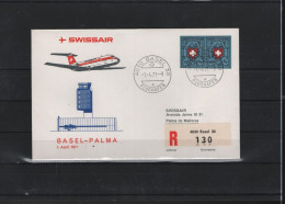 Schweiz Luftpost FFC Swissair 1.4.1971 Basel - Palma - Premiers Vols