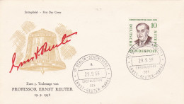 Berlin 1958 FDC Scott 9N150 Professor Ernst Reuter, Mayor Of Berlin Mi 165 - 1948-1970