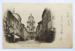 CPA - 33.Bourg. Eglise Et Rue Notre Dame - Otros & Sin Clasificación