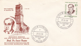 Berlin 1958 FDC Scott 9N150 Professor Ernst Reuter, Mayor Of Berlin Mi 165 - 1948-1970