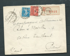 LSC Recommandée Oblitéré Paris 119 En Mars 1926   , Affranchie à 1,05 Franc -    LP 32907 - 1921-1960: Modern Period