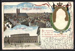 AK München-Neuhausen, Königsbau, Panorama, Prinzregent Luitpold Von Bayern  - Familias Reales