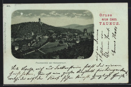 Mondschein-Lithographie Falkenstein /Taunus, Ortsansicht Mit Kuranstalt  - Taunus