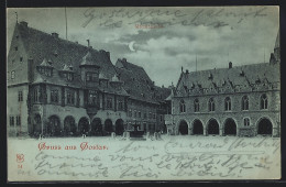 Mondschein-AK Goslar, Hotel Kaiser Worth Am Marktplatz  - Goslar