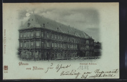 Mondschein-AK Mainz, Am Herzogl. Schloss  - Mainz