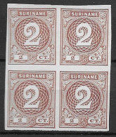 Suriname 1890, NVPH 17 Proefblok Van 4 (SN 2932) - Suriname ... - 1975