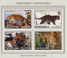 KOREA NORTH 1998 WWF Anials Leopard Mi 4085-4088 MNH(**) Fauna 592 - Félins