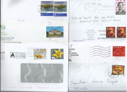 Lot De 15 Enveloppes Avec Affranchissement De L'étranger Pour La France - Verzamelingen (zonder Album)
