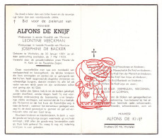 DP Alfons De Knijf ° Wichelen 1881 † 1960 Veeckman De Backer // De Maesschalck Roelandt Van Impe Leys Vermeulen Goeman - Andachtsbilder