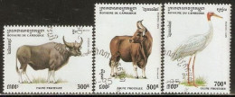 Cambodge 1995 Animaux Sauvages (601) Yvert 1260 à 1262 Oblitérés Used - Kambodscha