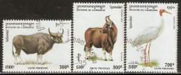 Animaux Sauvages Cambodge 1995 (601) Yvert 1260 à 1262 Oblitérés Used - Autres & Non Classés