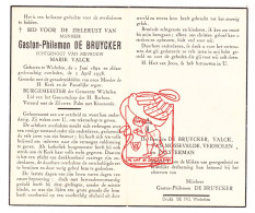 DP Burgemeester Wichelen - Gaston De Bruycker ° Wichelen 1892 † 1958 X Marie Valck // Van Mossevelde Verholen Palsterman - Images Religieuses