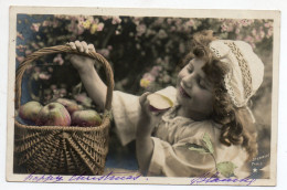 Cpa Enfant Fillette Panier De Pommes . Photo Stebbing . 1903 - Retratos