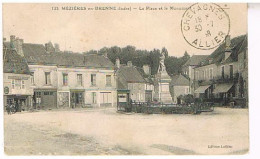 36  LES  MEZIERES EN BRENNE  LA PLACE ET LE MONUMENT   1938 - Altri & Non Classificati