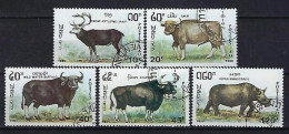 Laos 1990 Animaux à Cornes (603) Yvert 981 à 985 Oblitérés Used - Laos