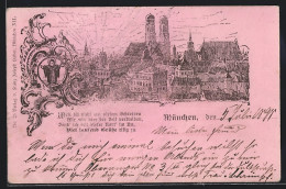 Lithographie München, Teilansicht Mit Frauenkirche, Private Stadtpost  - Briefmarken (Abbildungen)