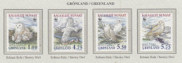GREENLAND 1999 WWF Birds Owls Mi 331-334 MNH(**) Fauna 596 - Búhos, Lechuza