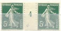 FRANCE N° 137 5C VERT TYPE SEMEUSE CAMEE MILLESIME 1914 GC NEUF SANS CHARNIERE - Millesimi