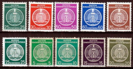 DDR - East Germany 1954 - 1957 ⁕ Official / Dienstmarke Mi.10,11,14-16, 23, & Mi.34-37 YBY ⁕ 10v MNH - See Scan - Ungebraucht