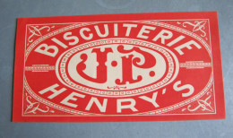 ETIQUETTE BISCUITERIE HENRY 'S - CASABLANCA  - MAROC - Autres & Non Classés