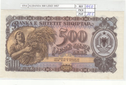 BILLETE ALBANIA 500 LEKE 1957 P-31a  - Andere - Europa