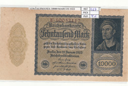 BILLETE ALEMANIA 10.000 MARCOS 1922 P-72/2  - Otros – Europa