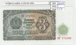 BILLETE BULGARIA 3 LEVAS 1951 P-81a - Otros – Europa