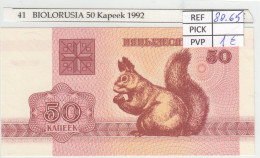 BILLETE BIELORUSIA 50 KOPEEK 1992 P-1 - Otros – Europa