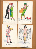 Lot 4 Cpa Illustrées DID. Humour, Femmes Nues, Les Parfums - Autres & Non Classés