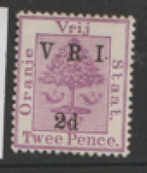 Orange Free State  1900 SG 114  Surcharged  V.R.I.  2d  Mounted Mint - Oranje Vrijstaat (1868-1909)