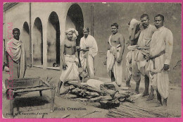 Ag3818  - INDIA - VINTAGE POSTCARD - 1905 -  ETHNIC, Hindu Cremation - Indien