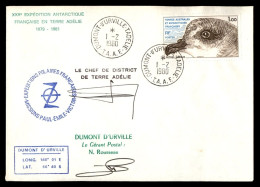 ANTARTIDA ANTARCTIC TAAF DUMONT D'URVILLE 1980 PETREL AVE PAJARO BIRD - Fauna Antártica