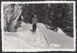 Uomo Scia In Montagna Da Identificare, 1950 Fotografia Vintage, Photo - Lugares