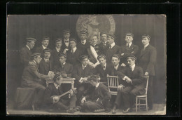 Foto-AK Studentengruppe Mit Mandoline, 1913  - Autres & Non Classés