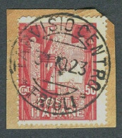 REGNO 1923 MARCIA SU ROMA 50 C. SU FRAMMENTO USATO - Usados