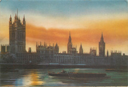 Navigation Sailing Vessels & Boats Themed Postcard England London Parliament Coal Barge - Voiliers