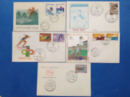 Italia Lotto Da 5 Buste Primo Giorno Fdc First Day Cover Sport - FDC