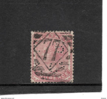 GB 1880 VICTORIA Yvert 70 Oblitéré, Cachet 77, Perforé, Perfin Cote : 110 Euros - Perfin