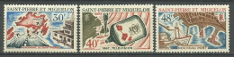 SPM MIQUELON 1967 N° 376/378 ** Neufs MNH Superbes C 33.80 € Aménagements Aérodrome Télévision Bateaux Boats Port - Neufs