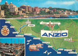 Navigation Sailing Vessels & Boats Themed Postcard Anzio Map Harbour - Sailing Vessels