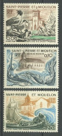 SPM MIQUELON 1974 N° 438/440 ** Neufs MNH Superbes C 15 € Faune Oiseaux églises Birds Churchs Notre Dame Des Marins - Unused Stamps