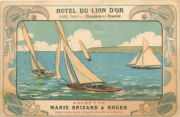 - Creuse -ref-A579- Chambon Sur Voueize - Publicité Hôtel Du Lion D Or - Anisette Marie Brizard & Roger - Hôtels - - Chambon Sur Voueize